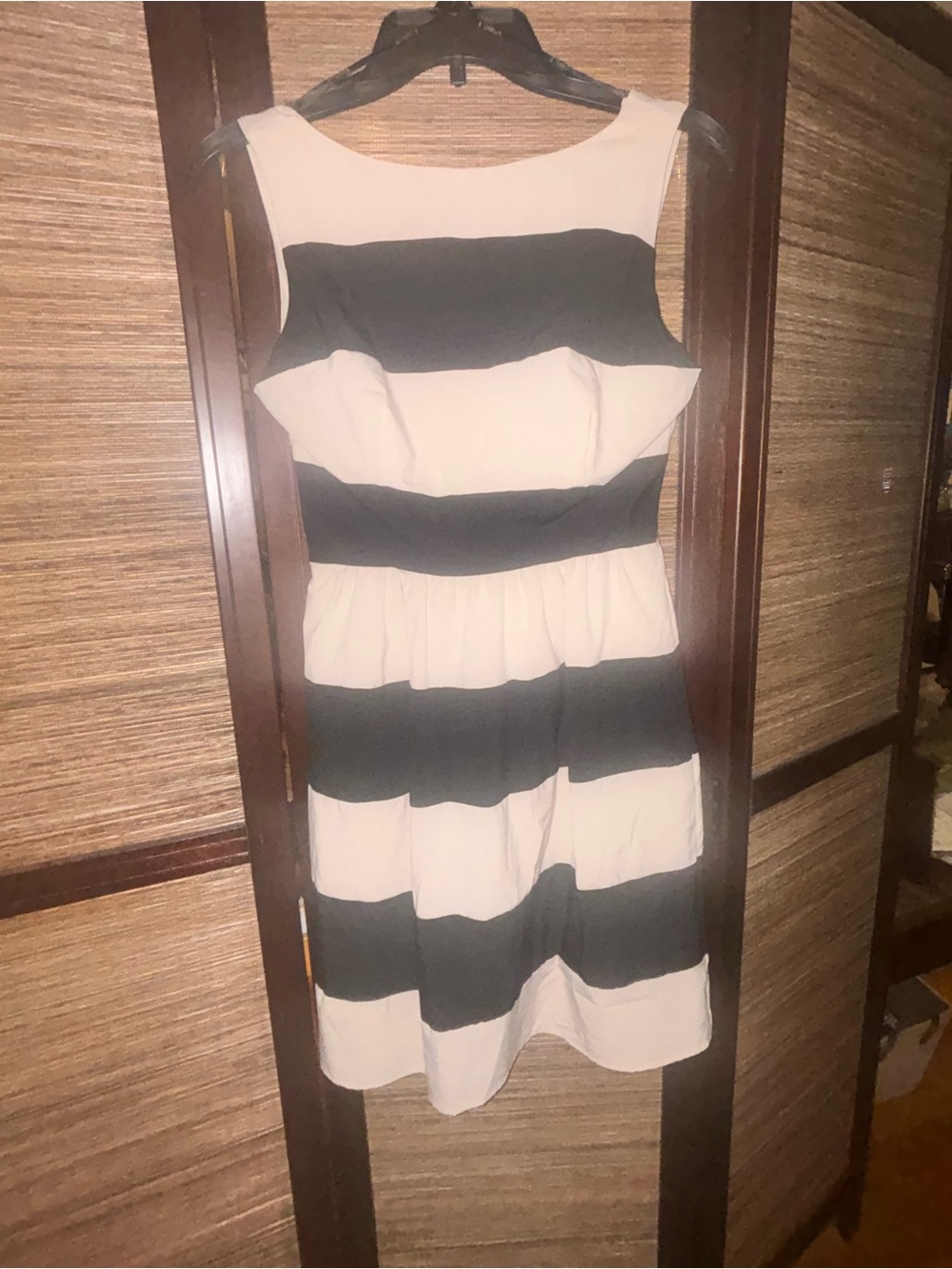 Sleeveless Black and Cream Striped Women’s Dress